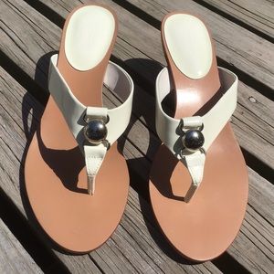 Coach Harlee kitten heel sandals.  Cream NWOT